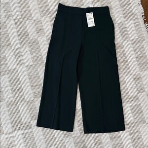 NWT Zara Hunter Green High Waist Wide-Leg Trousers